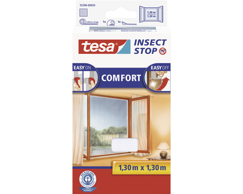 Moustiquaire pour fenêtre tesa Insect Stop Comfort sans perçage blanc 130x130 cm