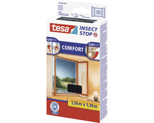 Tesa Insect Stop Comfort Insektenschutzgitter 1,30 Meter mal 1,30 Meter Packung