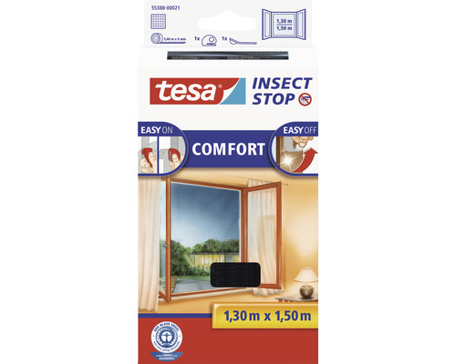 Moustiquaire pour fenêtre tesa Insect Stop Comfort anthracite sans perçage 130x150 cm