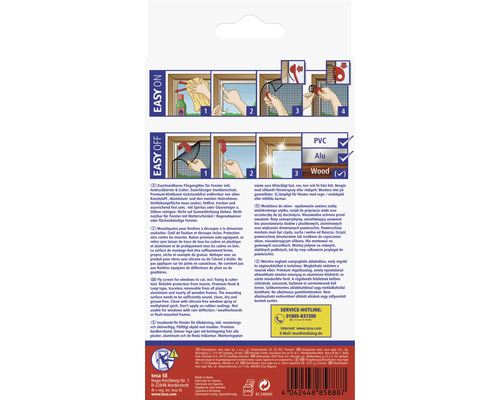 Emballage d''une moustiquaire avec instructions de montage pour fenêtres