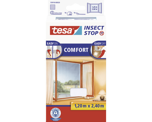 Moustiquaire pour fenêtre au niveau du sol tesa Insect Stop Comfort sans perçage blanc 120x240 cm