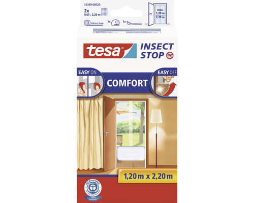 Fliegengitter für Türen tesa Insect Stop Comfort ohne Bohren weiss 65x220 cm 2er-Pack