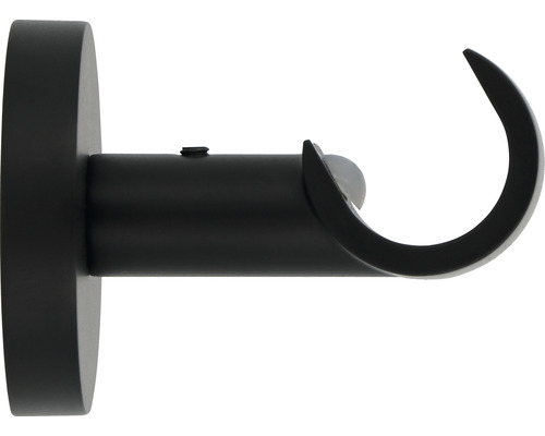 Support 1 voie pour Premium Black Line noir mat Ø 20 mm 5 cm de longueur 1 pce Support de tringle à rideaux pour montage mural
