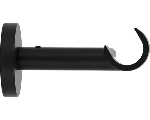 Support 1 voie pour Premium Black Line noir mat Ø 20 mm 8 cm de longueur 1 pce Support de tringle à rideaux pour montage mural