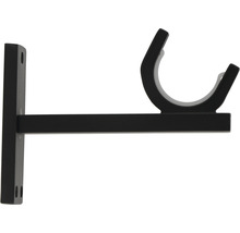 Support mural 1 voie pour Loft Black Line noir Ø 28 mm 8 cm de longueur 1 pce