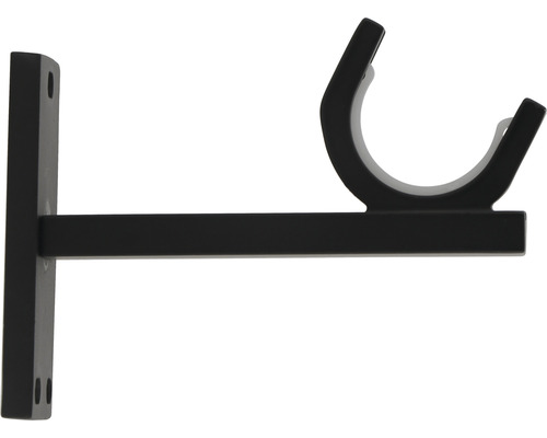 Support mural 1 voie pour Loft Black Line noir Ø 28 mm 8 cm de longueur 1 pce Support de tringle à rideaux pour montage mural