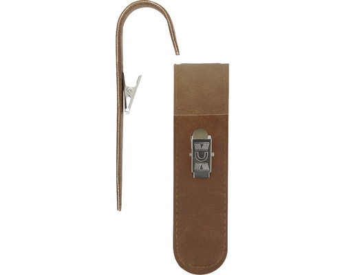 Sac à outils en cuir marron avec clip de fixation