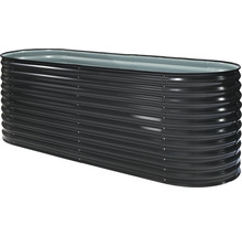 Jardinière surélevée classique WESTMANN ovale 240 x 80 x 82 cm gris