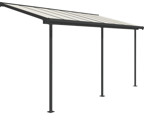 Terrassenüberdachung mit Stahlrahmen und Polycarbonatplatten