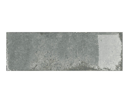 Steingut Metrofliese Alma grau 10 x 30 cm glänzend