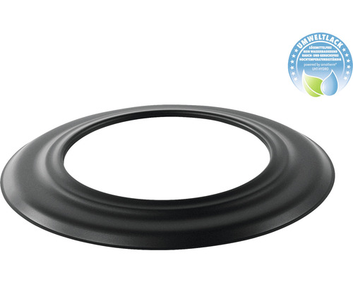 Rosace murale pour tuyau de poêle Bertrams Ø 120 mm senotherm UHT-Hydro laqué noir Rosace de cheminée pour intérieur