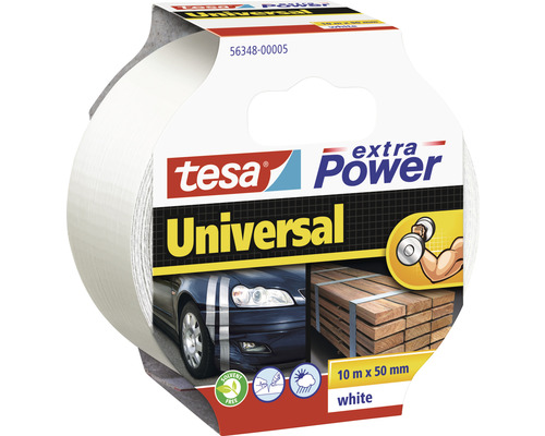 tesa extra Power Ruban de réparation universel blanc 10 m x 50 mm Ruban adhésif Tesa Extra Power Universal, 10 m x 50 mm