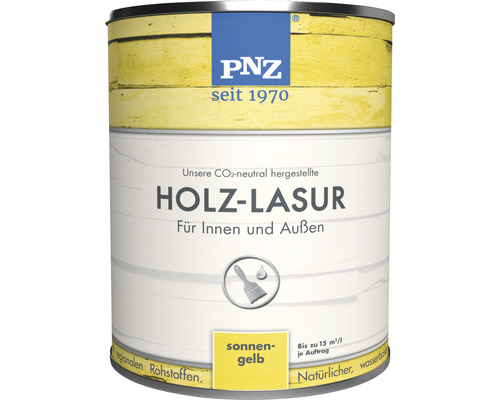 Lasure pour bois PNZ pour intérieur et extérieur jaune soleil 750 ml PNZ Lasure pour bois intérieur et extérieur, boîte