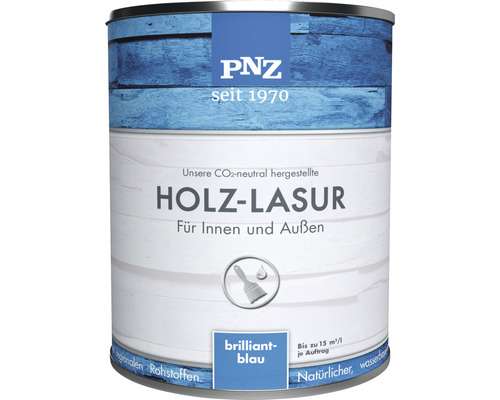 Lasure pour bois PNZ pour intérieur et extérieur bleu brillant 750 ml
