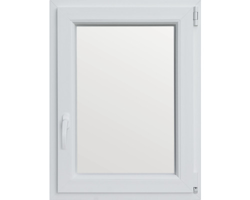 Fenêtre de cave oscillo-battante en plastique RAL 9016 blanc signalisation 600x800 mm tirant droit (triple vitrage)
