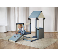 Kit de construction pour maison de jeu pour enfants avec toboggan et enfant sur tapis