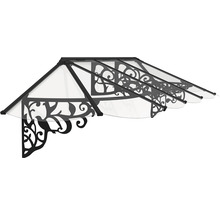 Auvent avec motif floral et revêtement transparent