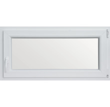 Fenêtre de cave oscillo-battante en plastique RAL 9016 blanc signalisation 600x400 mm tirant droit (triple vitrage)-thumb-1