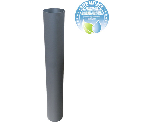 Ofenrohr Bertrams Ø 150 mm senotherm UHT-Hydro zylindrisch lackiert schwarz 1 m Graues Ofenrohr mit Umweltlack Siegel