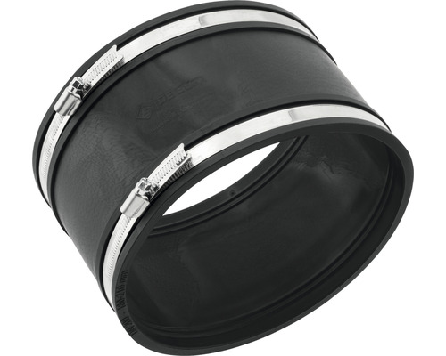 Manchon de tuyau noir avec deux colliers de serrage