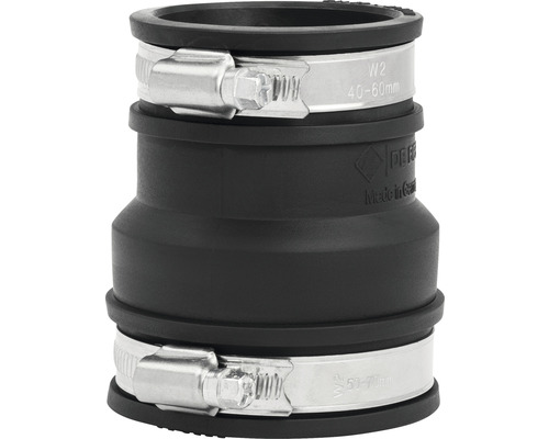 Raccord de tuyau en caoutchouc avec deux colliers de serrage