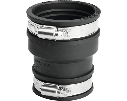 Raccord de tuyau en caoutchouc avec deux colliers de serrage