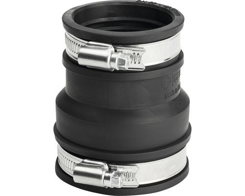 Raccord de tuyau en caoutchouc avec deux colliers de serrage