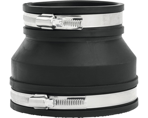 Abwasserrohrverbinder aus Gummi mit zwei Schlauchschellen