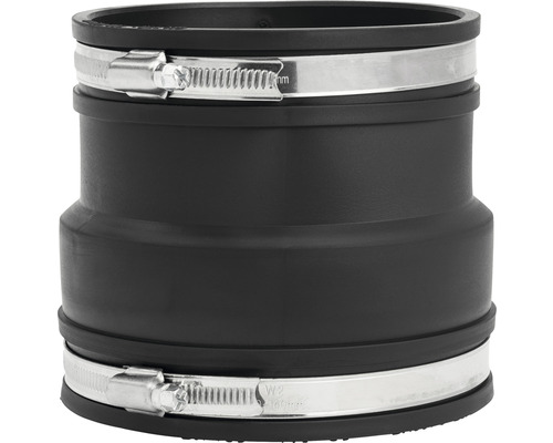 Raccord de tuyau d''eaux usées noir avec deux colliers de serrage