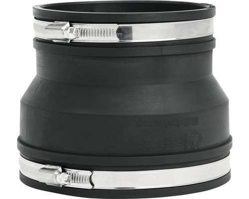 Raccord de tuyau en caoutchouc noir avec deux colliers de serrage