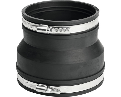 Raccord de tuyau d''évacuation en caoutchouc avec collier de serrage