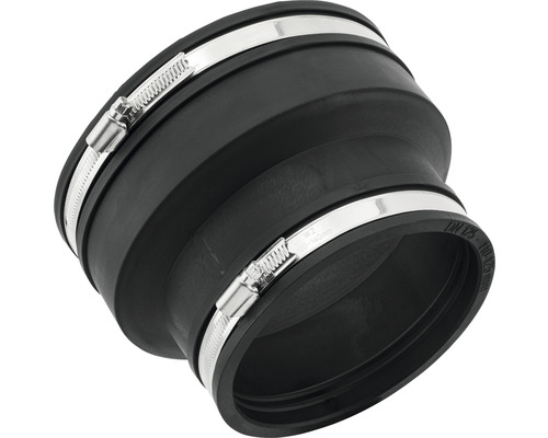 Réducteur en caoutchouc avec colliers de serrage