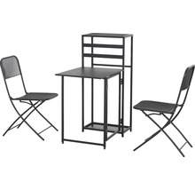 Ensemble de meubles de balcon Siena Garden 2 places composé de: table, 2 chaises pliantes aluminium anthracite-thumb-0