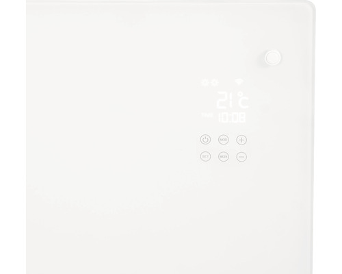 Gros plan d''un thermostat de radiateur avec affichage numérique et commandes