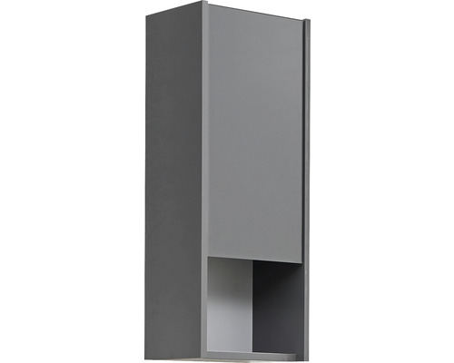 Grauer Hängeschrank mit offenem Fach für Badezimmer oder Küche