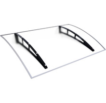 Auvent Schulte en appentis courbé Twinline noir 138x94,6 cm polycarbonate transparent-thumb-2
