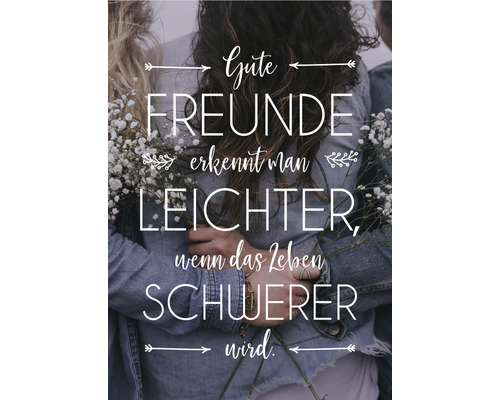 Carte postale Gute Freunde erkennt man leichter, wenn das Leben schwerer wird 11,5x16 cm