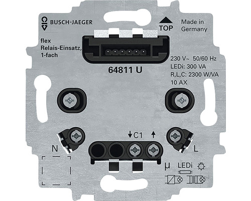 Insert de détecteur de mouvement avec technique de raccordement à 3 fils insert relais flex 1 emplacement Busch-Jaeger 64811 U