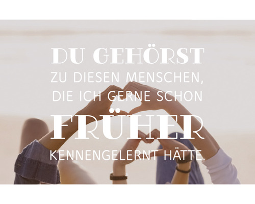 Aimant décoratif Du gehörst zu diesen Menschen… früher kennengelernt 8,5x5,5 cm Texte: Tu fais partie de ces personnes que j''aurais aimé connaître plus tôt. Les mains forment un cœur.
