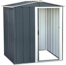 Metall Gerätehaus mit offener Tür