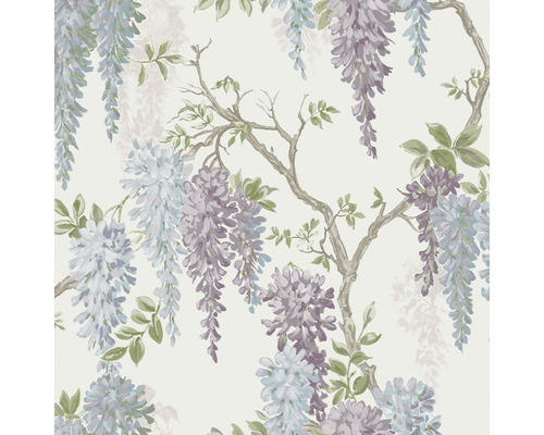 Papier peint intissé 113356 Laura Ashley Wisteria Garden bleu violet