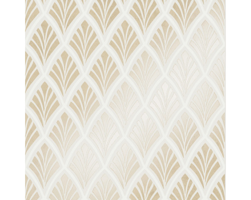 Papier peint intissé 113375 Laura Ashley Florin gold Papier peint avec un motif graphique en éventail