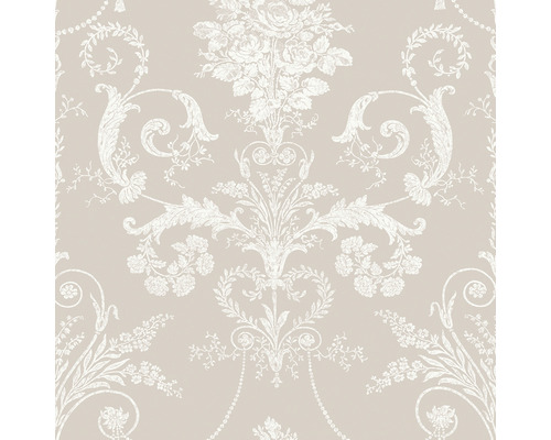 Papier peint intissé 113378 Laura Ashley Josette greige Papier peint à motif floral