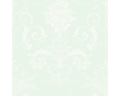 Papier peint intissé 113380 Laura Ashley Josette vert Papier peint à motif damassé floral