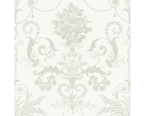 Papier peint intissé 113385 Laura Ashley Josette blanc-gris