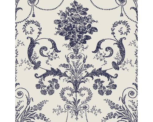 Papier peint intissé 113387 Laura Ashley Josette blanc bleu Papier peint à motif floral de style classique