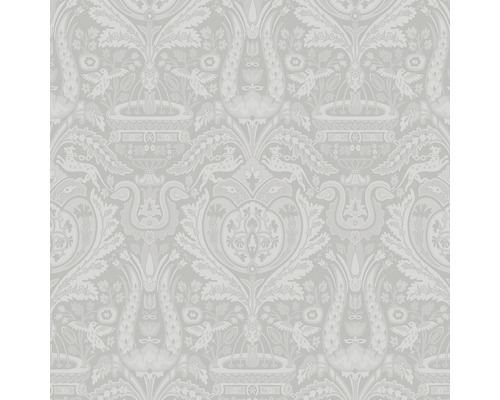 Papier peint intissé 113410 Laura Ashley Heraldic gris Papier peint avec motif d''oiseaux, de fontaines et de plantes
