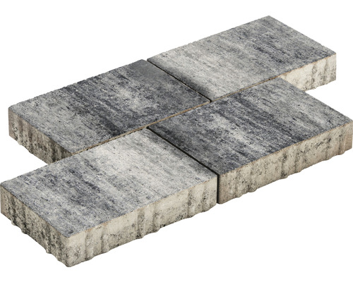 Quatre pavés gris en béton