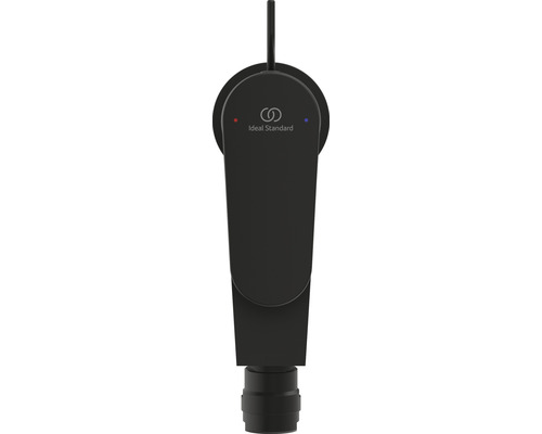 Logo Ideal Standard. Robinet de lavabo noir.