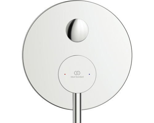 Ideal Standard Logo auf einem runden Duschmischer